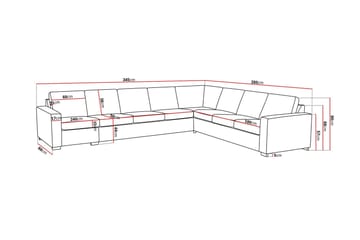 Crazy 7-sits Vändbar L-formad XX-Large Hörnsoffa i Tyg - Mörkgrå - Möbler - Soffa - Hörnsoffa