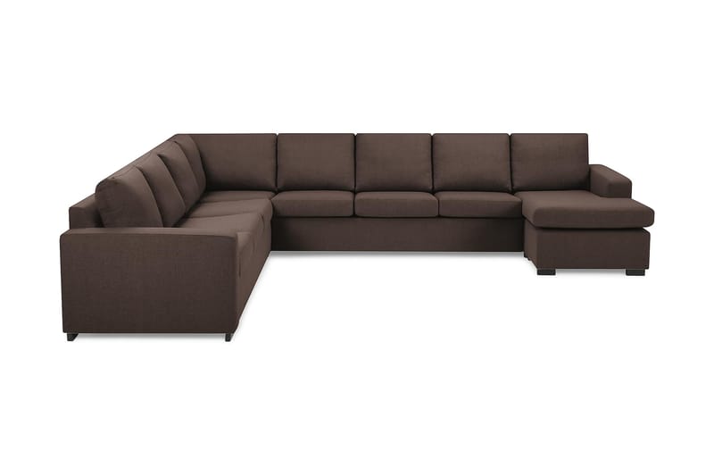 Crazy 7-sits Vändbar U-formad XX-Large Hörnsoffa med divan i Tyg - Brun - Möbler - Soffa - Hörnsoffa - Hörnsoffa med divan