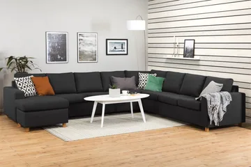 Crazy 7-sits Vändbar U-formad XX-Large Hörnsoffa med divan i Tyg - Mörkgrå / Antracit - Möbler - Soffa - Hörnsoffa - Hörnsoffa med divan