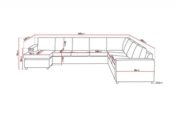 Crazy 7-sits Vändbar U-formad XX-Large Hörnsoffa med divan i Tyg - Mörkgrå / Antracit - Möbler - Soffa - Hörnsoffa - Hörnsoffa med divan