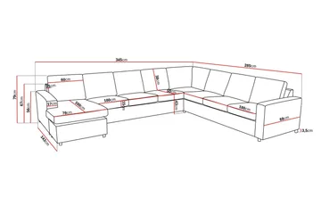 Crazy 7-sits Vändbar U-formad XX-Large Hörnsoffa med divan i Tyg - Mörkgrå / Antracit - Möbler - Soffa - Hörnsoffa - Hörnsoffa med divan
