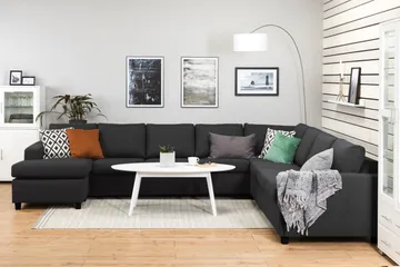 Crazy 7-sits Vändbar U-formad XX-Large Hörnsoffa med divan i Tyg - Mörkgrå / Antracit - Möbler - Soffa - Hörnsoffa - Hörnsoffa med divan