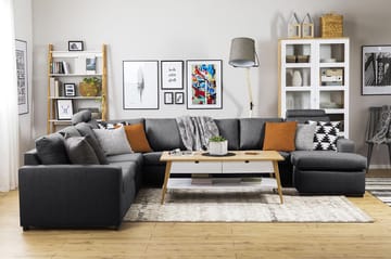 Crazy 7-sits Vändbar U-formad XX-Large Hörnsoffa med divan i Tyg - Mörkgrå - Möbler - Soffa - Hörnsoffa - Hörnsoffa med divan