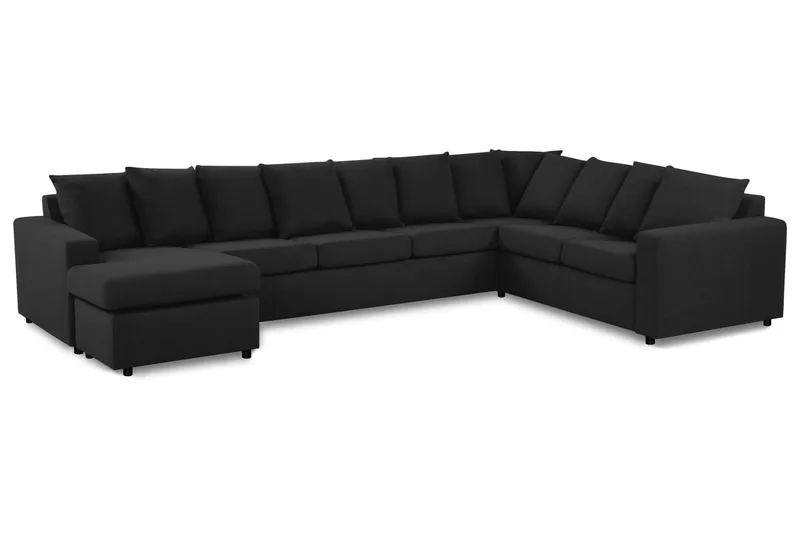 Crazy 7-sits Vänstervänd U-formad XX-Large Hörnsoffa med divan i Tyg - Antracit - Möbler - Soffa - Hörnsoffa - Hörnsoffa med divan