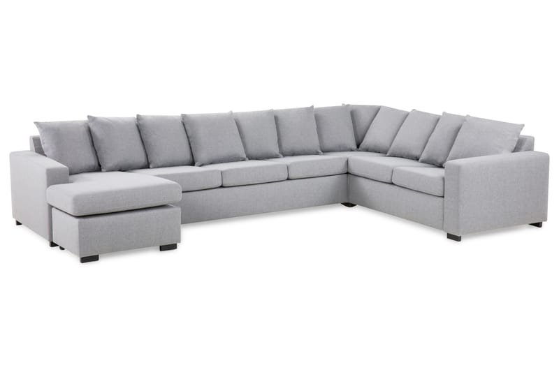 Crazy 7-sits Vänstervänd U-formad XX-Large Hörnsoffa med divan i Tyg - Grå - Möbler - Soffa - Hörnsoffa - Hörnsoffa med divan