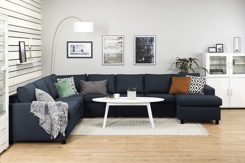 Crazy Hörnsoffa XXL med Divan Höger - Blå - Möbler - Soffa - Hörnsoffa - Hörnsoffa med divan