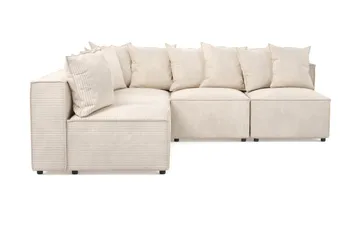 Cubo 5-sits L-formad Djup Modulhörnsoffa i Manchester - Beige - Möbler - Soffa - Hörnsoffa
