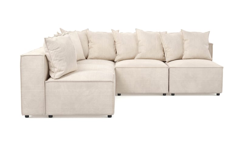 Cubo 5-sits L-formad Djup Modulhörnsoffa i Manchester - Beige - Möbler - Soffa - Hörnsoffa