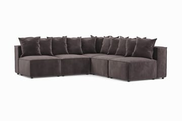 Cubo 5-sits L-formad Djup Modulhörnsoffa i Sammet - Mörkgrå - Möbler - Soffa - Sammetssoffa