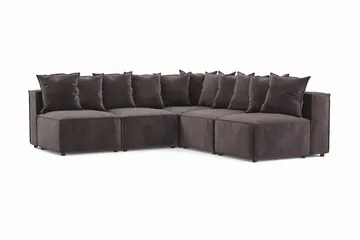 Cubo 5-sits L-formad Djup Modulhörnsoffa i Sammet - Mörkgrå - Möbler - Soffa - Sammetssoffa