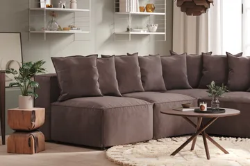 Cubo 5-sits L-formad Djup Modulhörnsoffa i Sammet - Mörkgrå - Möbler - Soffa - Sammetssoffa