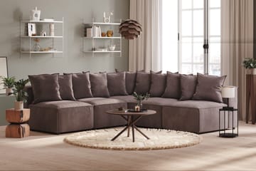 Cubo 5-sits L-formad Djup Modulhörnsoffa i Sammet - Mörkgrå - Möbler - Soffa - Sammetssoffa