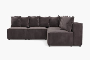 Cubo 5-sits L-formad Djup Modulhörnsoffa i Sammet - Mörkgrå - Möbler - Soffa - Sammetssoffa
