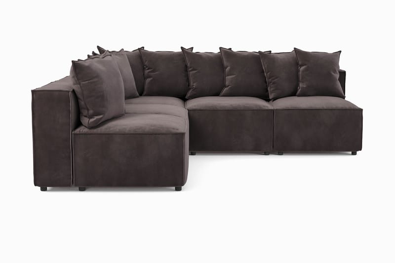 Cubo 5-sits L-formad Djup Modulhörnsoffa i Sammet - Mörkgrå - Möbler - Soffa - Sammetssoffa