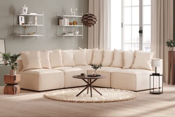 Cubo 5-sits L-formad Djup Modulhörnsoffa i Tyg - Beige - Möbler - Soffa - Hörnsoffa