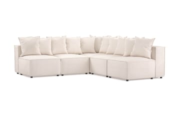 Cubo 5-sits L-formad Djup Modulhörnsoffa i Tyg - Beige - Möbler - Soffa - Hörnsoffa