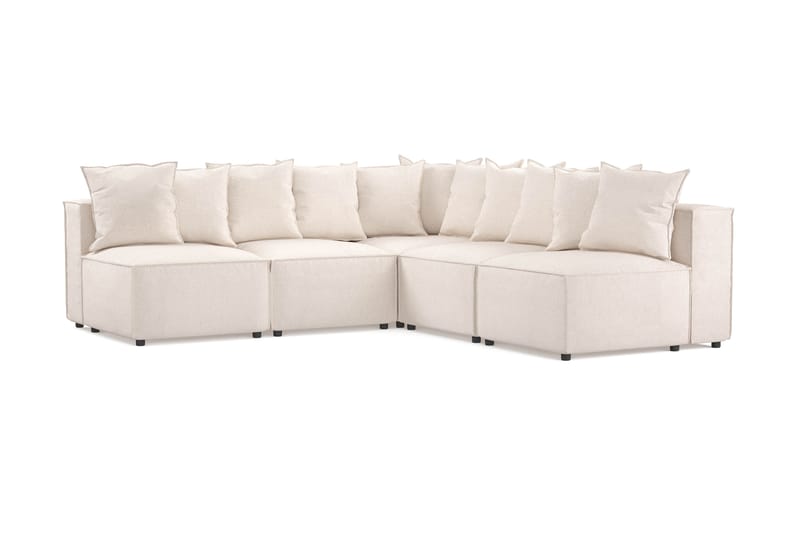 Cubo 5-sits L-formad Djup Modulhörnsoffa i Tyg - Beige - Möbler - Soffa - Hörnsoffa