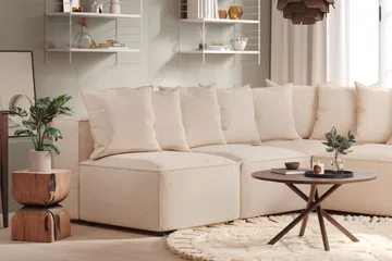 Cubo 5-sits L-formad Djup Modulhörnsoffa i Tyg - Beige - Möbler - Soffa - Hörnsoffa