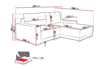 Denegal 3-sits Hörnsoffa - Möbler - Soffa - Hörnsoffa