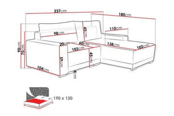 Denegal 3-sits Hörnsoffa - Möbler - Soffa - Hörnsoffa