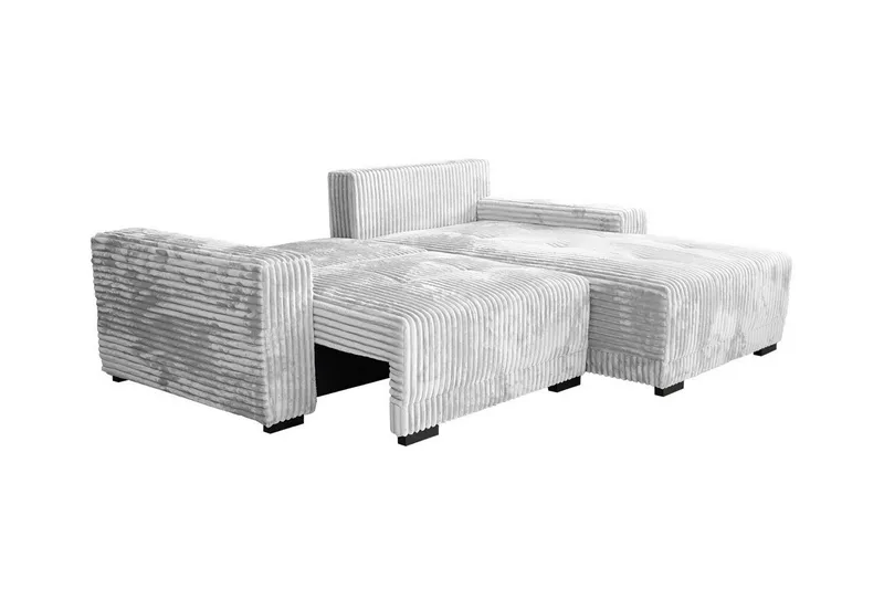 Denegal 3-sits Vänstervänd Divansoffa 237 cm med Förvaring i Sammet - Beige - Möbler - Soffa - Divansoffa & schäslongsoffa - 3 sits soffa med divan