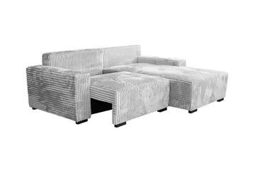 Denegal 3-sits Vänstervänd Divansoffa 237 cm med Förvaring i Sammet - Gräddvit - Möbler - Soffa - Divansoffa & schäslongsoffa - 3 sits soffa med divan