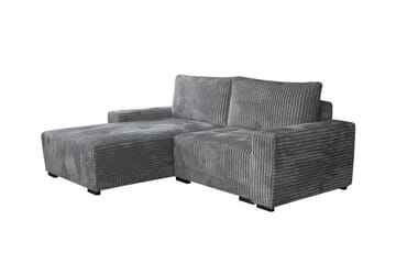 Denegal 3-sits Vänstervänd Divansoffa 237 cm med Förvaring i Sammet - Grå - Möbler - Soffa - Divansoffa & schäslongsoffa - 3 sits soffa med divan