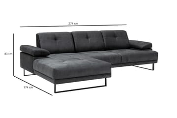 Divansoffa 3-sits Caboolture - Antracit - Möbler - Soffa - Hörnsoffa