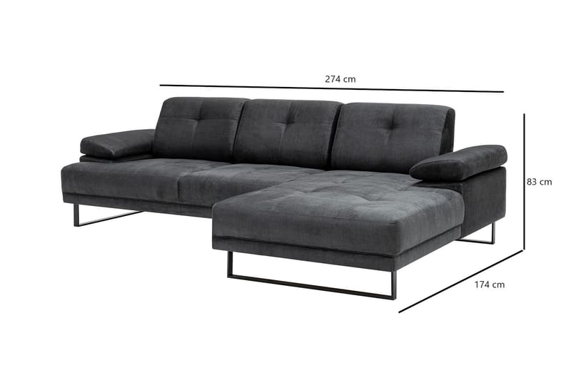 Divansoffa 3-sits Caboolture - Antracit - Möbler - Soffa - Hörnsoffa