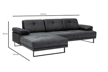 Divansoffa 3-sits Caboolture - Antracit - Möbler - Soffa - Hörnsoffa