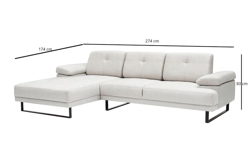 Divansoffa 3-sits Caboolture - Beige - Möbler - Soffa - Hörnsoffa