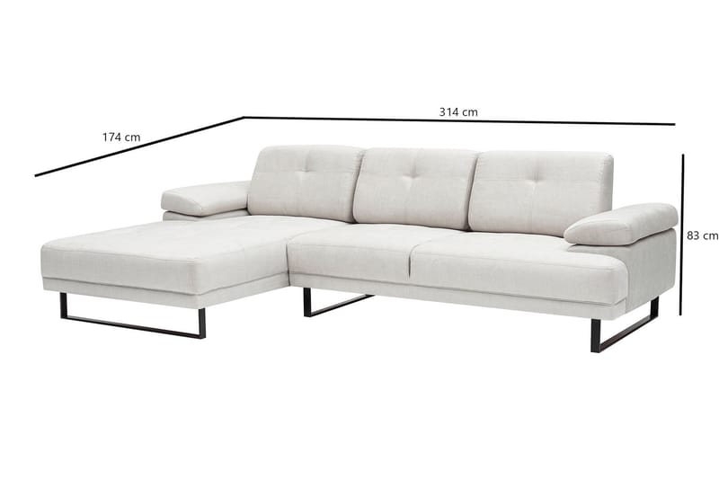 Divansoffa 3-sits Caboolture - Beige - Möbler - Soffa - Hörnsoffa