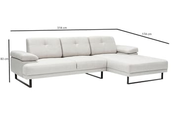 Divansoffa 3-sits Caboolture - Beige - Möbler - Soffa - Hörnsoffa