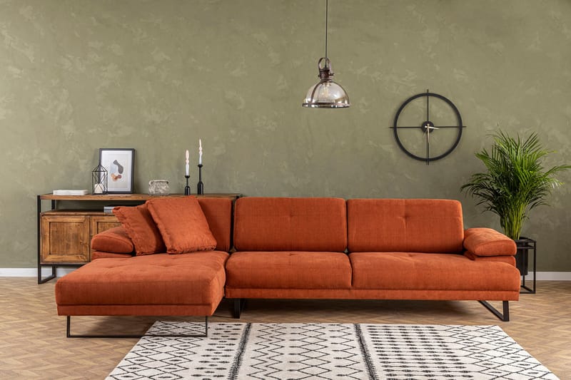 Divansoffa 3-sits Caboolture - Orange - Möbler - Soffa - Hörnsoffa