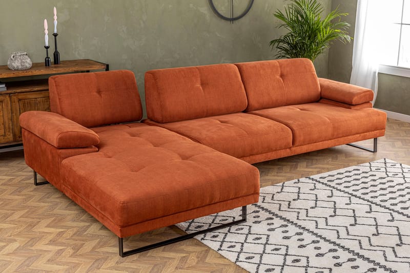 Divansoffa 3-sits Caboolture - Orange - Möbler - Soffa - Hörnsoffa