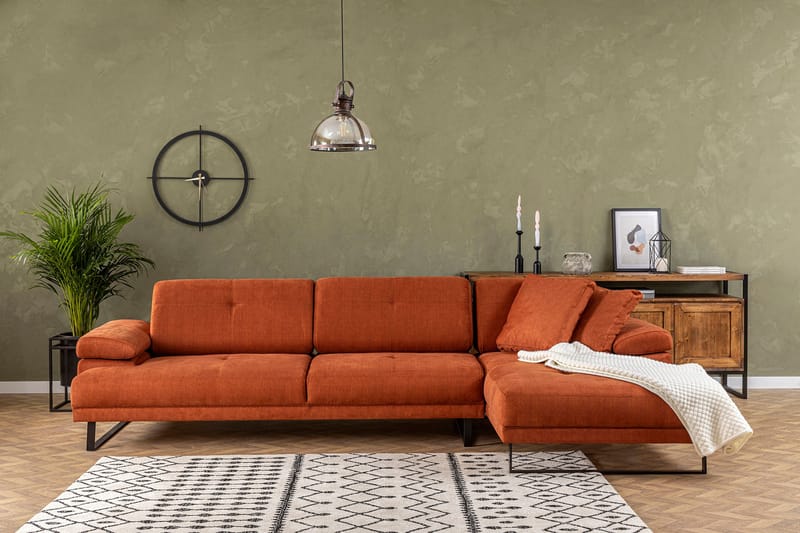 Divansoffa 3-sits Caboolture - Orange - Möbler - Soffa - Hörnsoffa