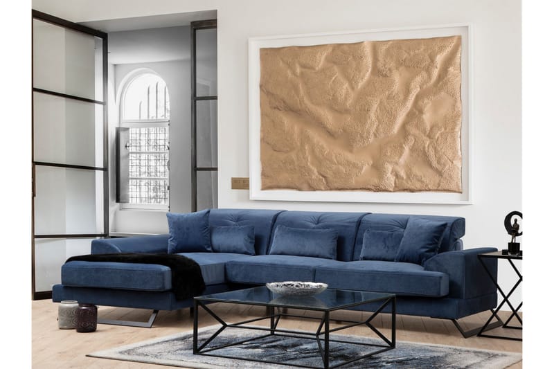 Divansoffa 3-sits Janavia - Blå - Möbler - Soffa - Hörnsoffa