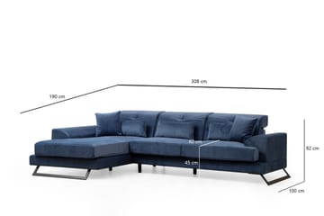 Divansoffa 3-sits Janavia - Blå - Möbler - Soffa - Hörnsoffa