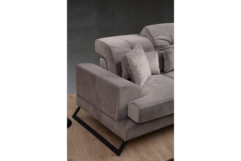 Divansoffa 3-sits Janavia - Grå - Möbler - Soffa - Divansoffa & schäslongsoffa - 3 sits soffa med divan