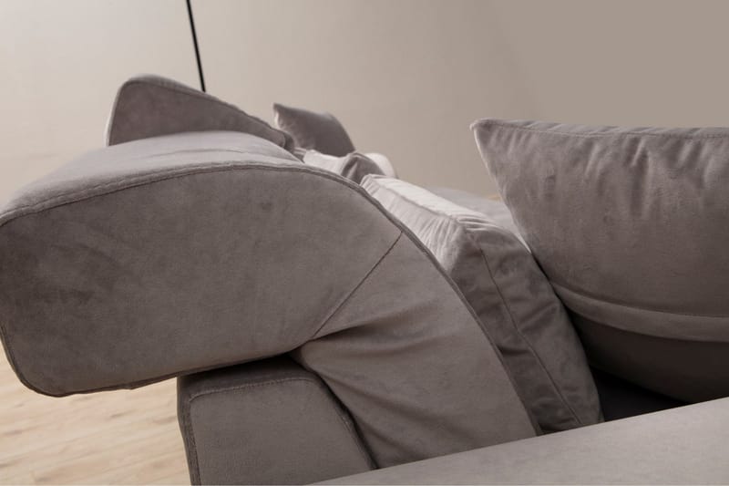Divansoffa 3-sits Janavia - Grå - Möbler - Soffa - Divansoffa & schäslongsoffa - 3 sits soffa med divan