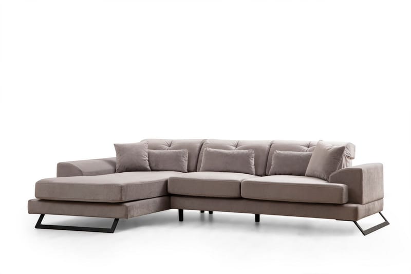 Divansoffa 3-sits Janavia - Grå - Möbler - Soffa - Divansoffa & schäslongsoffa - 3 sits soffa med divan