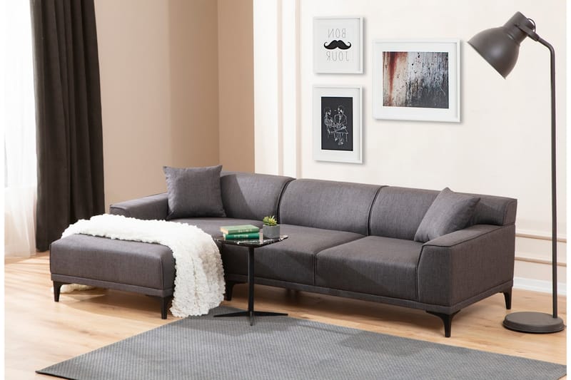 Divansoffa 3-sits Smithton - Antracit - Möbler - Soffa - Hörnsoffa