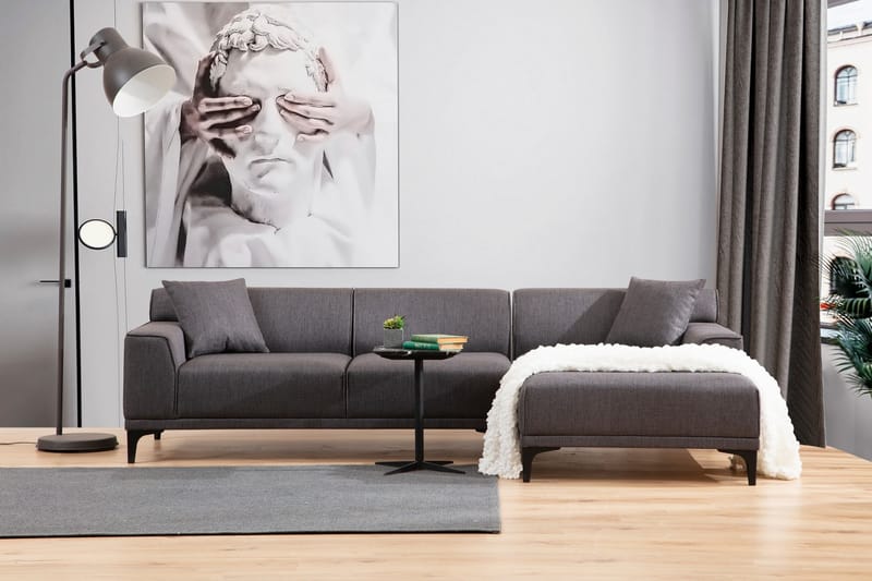 Divansoffa 3-sits Smithton - Antracit - Möbler - Soffa - Hörnsoffa