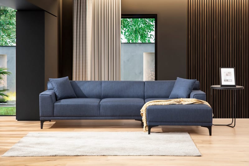 Divansoffa 3-sits Smithton - Blå - Möbler - Soffa - Hörnsoffa