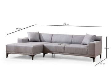Divansoffa 3-sits Smithton - Grå - Möbler - Soffa - Hörnsoffa