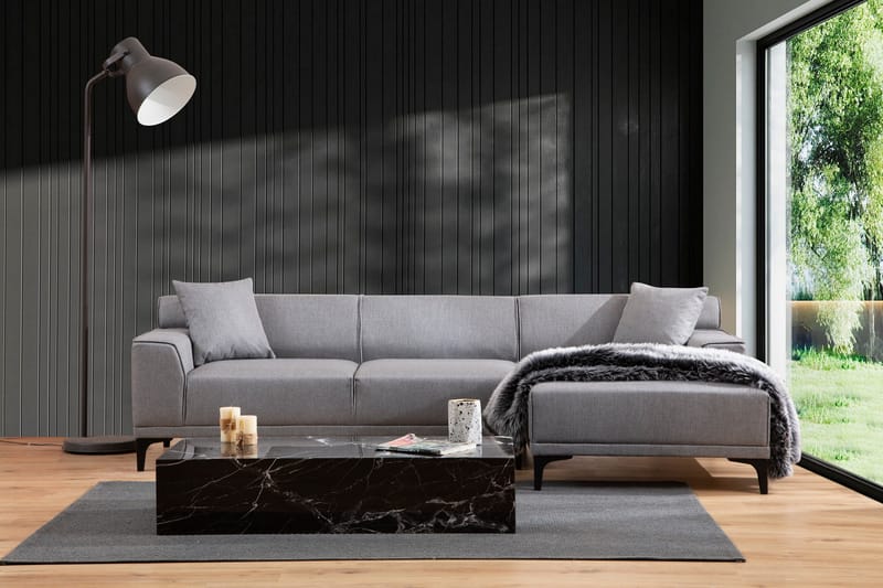 Divansoffa 3-sits Smithton - Grå - Möbler - Soffa - Hörnsoffa