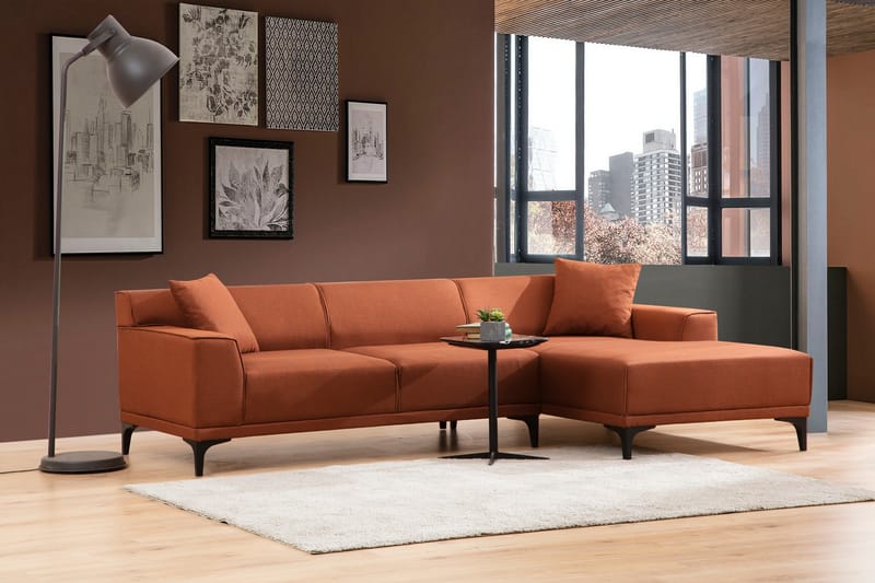 Divansoffa 3-sits Smithton - Orange - Möbler - Soffa - Hörnsoffa