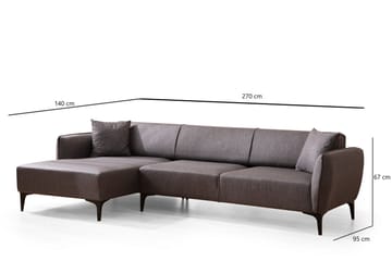 Divansoffa 3-sits Wangaratta - Mörkgrå - Möbler - Soffa - Hörnsoffa
