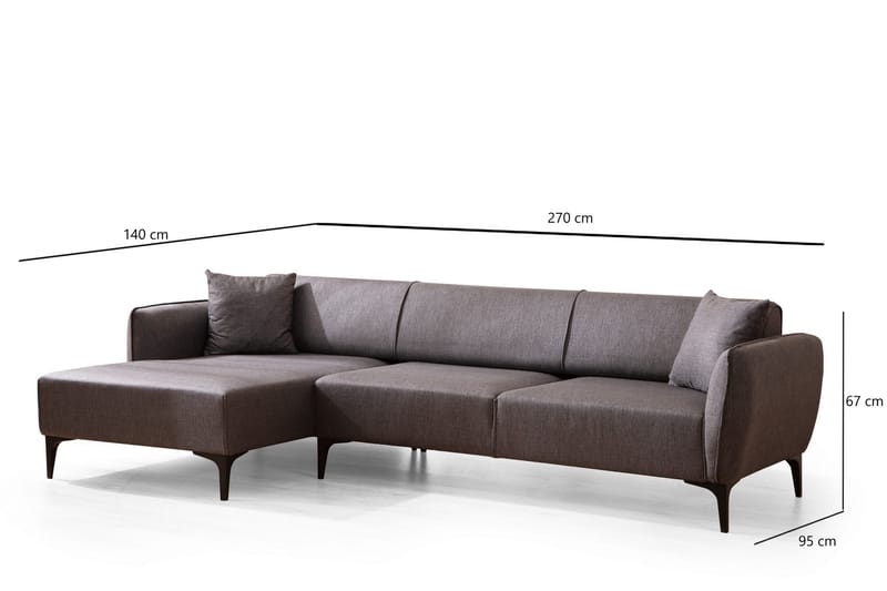 Divansoffa 3-sits Wangaratta - Mörkgrå - Möbler - Soffa - Hörnsoffa