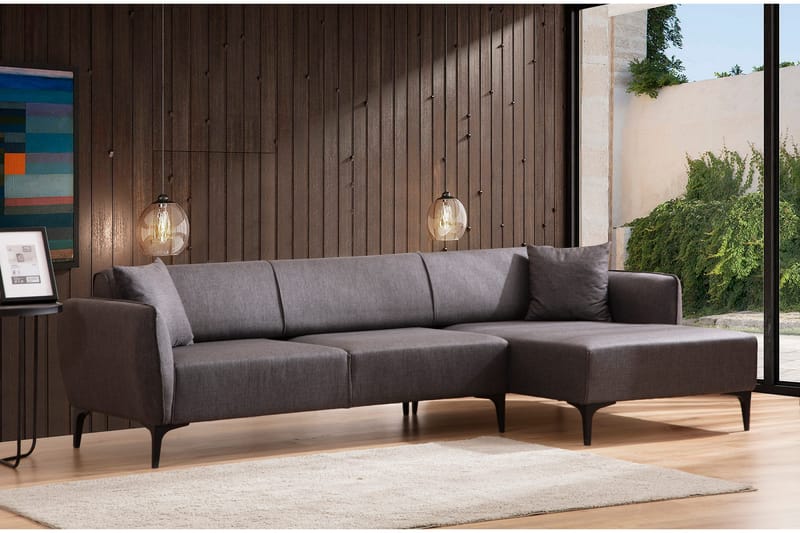 Divansoffa 3-sits Wangaratta - Mörkgrå - Möbler - Soffa - Hörnsoffa